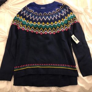 Navy Patterned Sweater